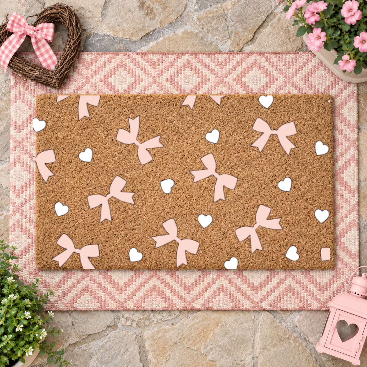 Bows & Hearts Doormat
