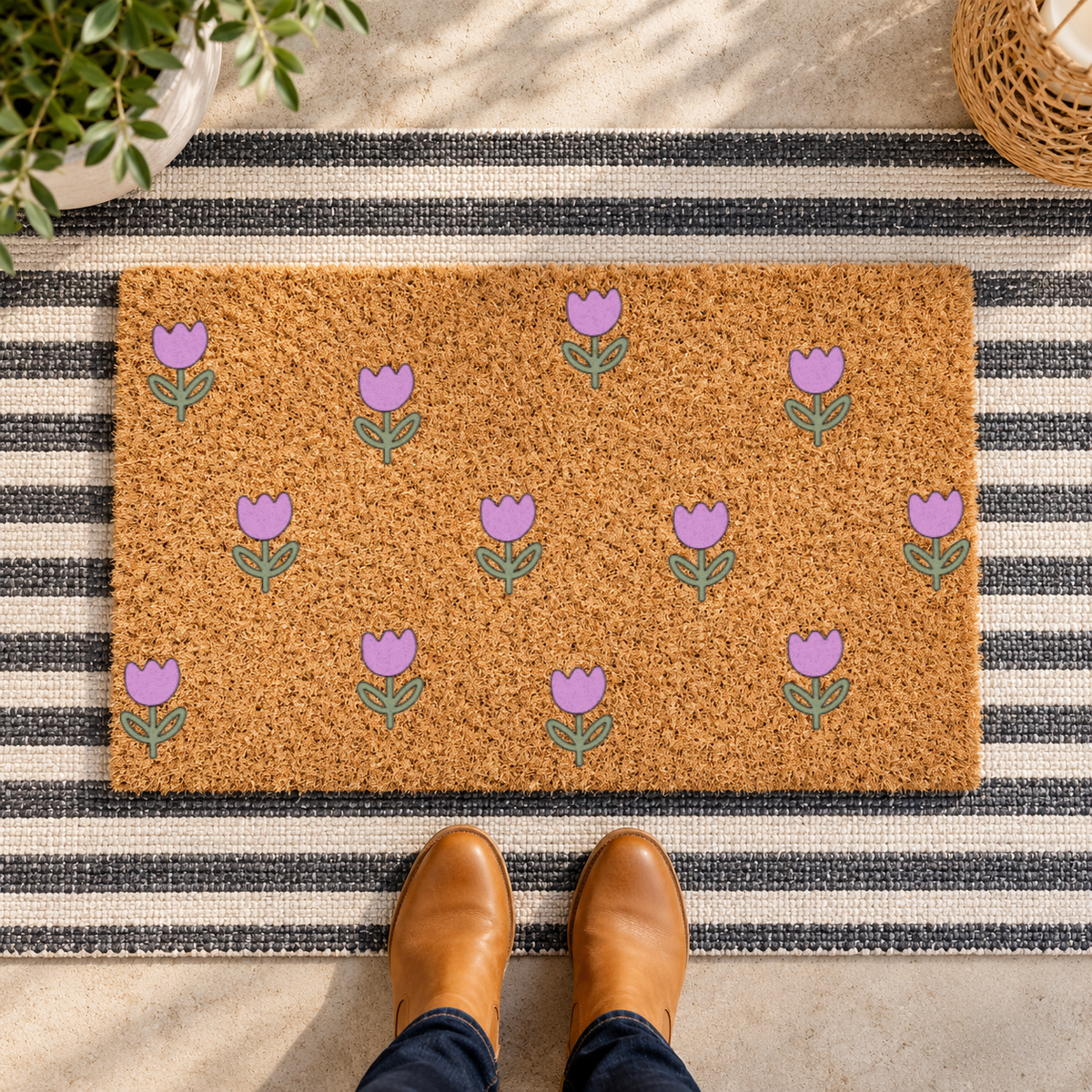 Purple Tulip Doormat