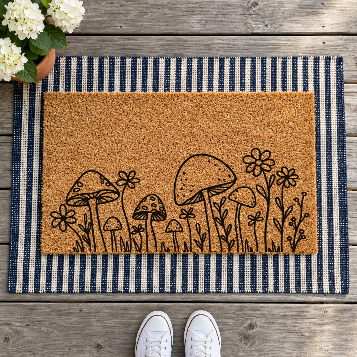 Ready to Ship | Spring Mushrooms Doormat