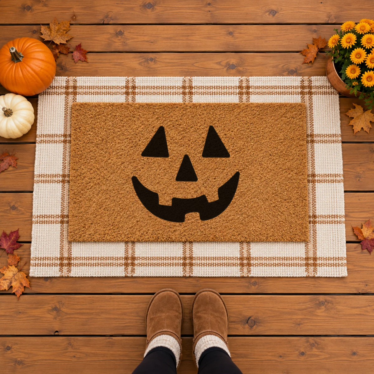 Pumpkin Face Doormat