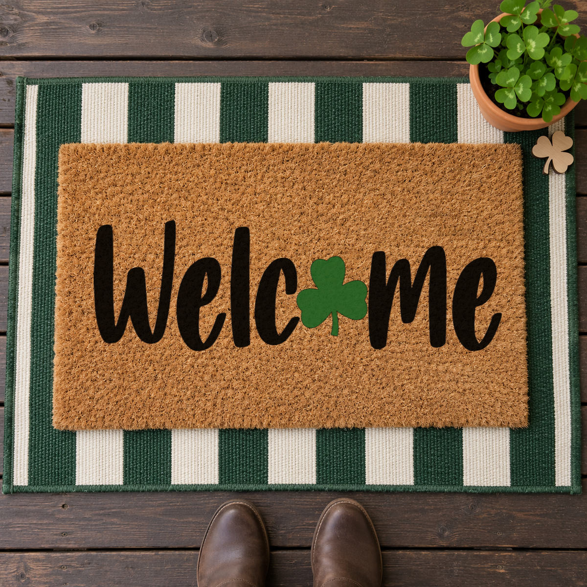 Welcome Clover Doormat