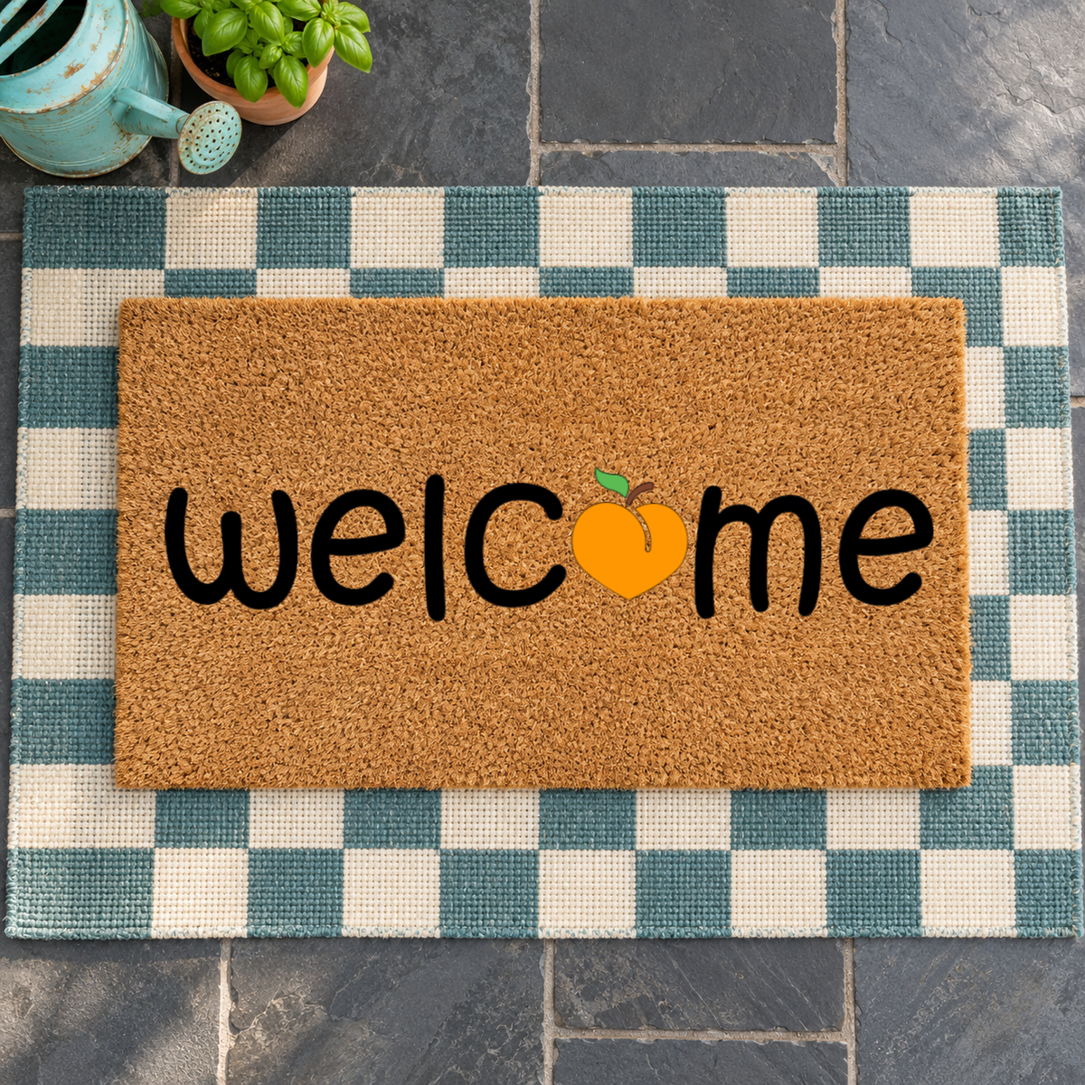 Peachy Welcome Doormat