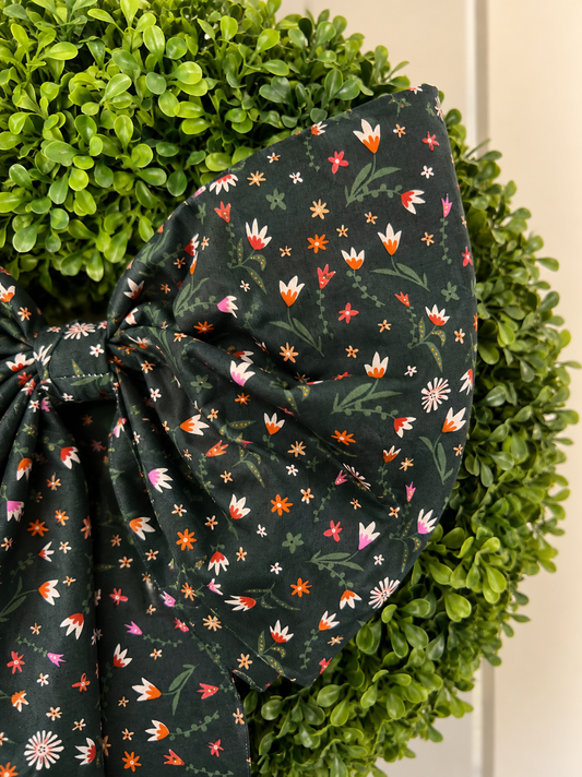 Evergreen Wildflower Wreath Bow